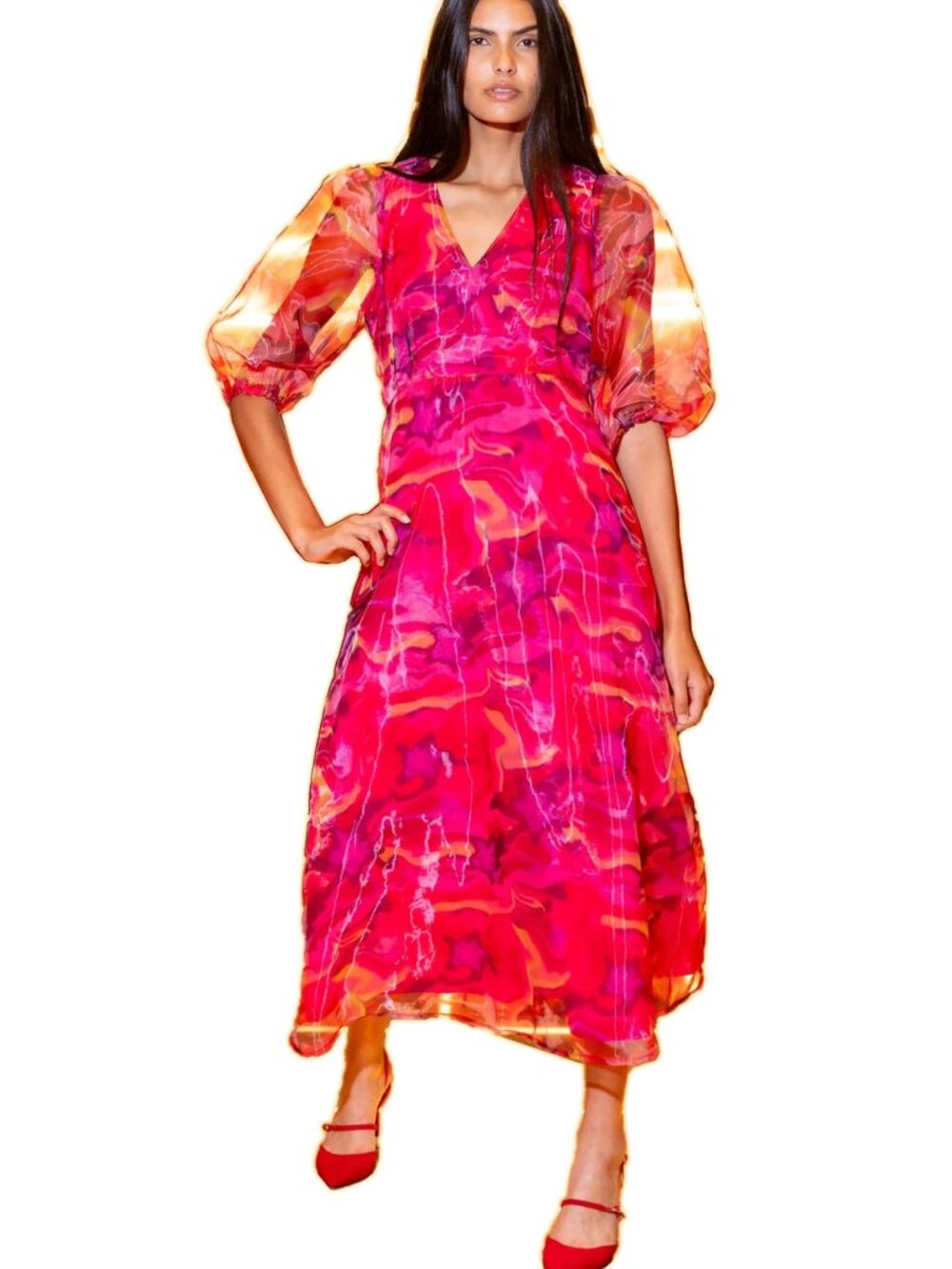 Alden Adair Ivey Midi Cocktail Dress XS